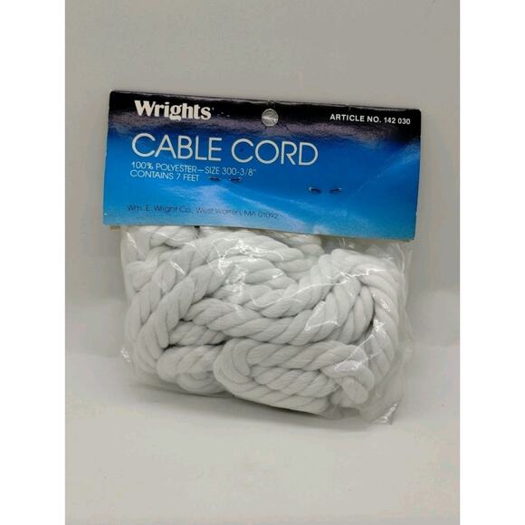 Wrights Cable Cord - 100% Polyester - Size 300 - 3/8" - Contains 7 Feet - Picture 1 of 2
